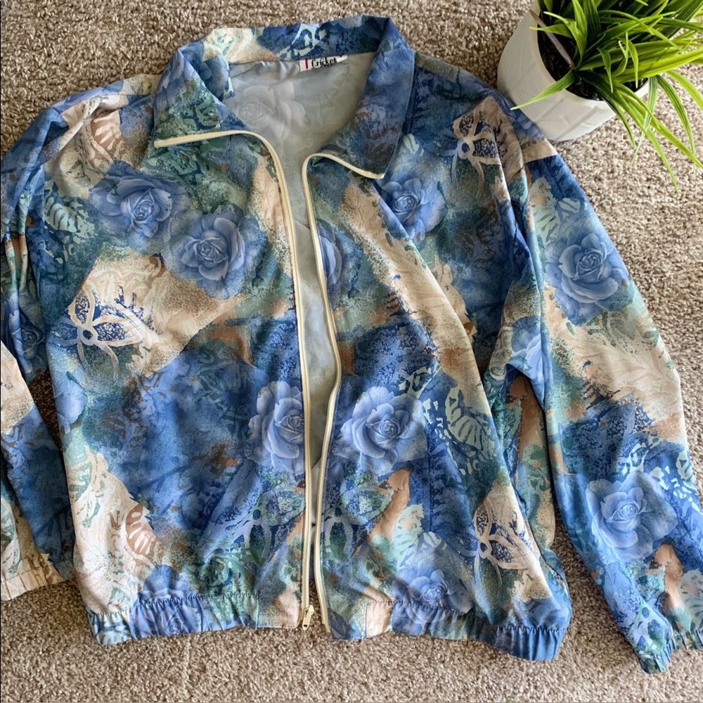 VINTAGE Floral Zip Up Jacket